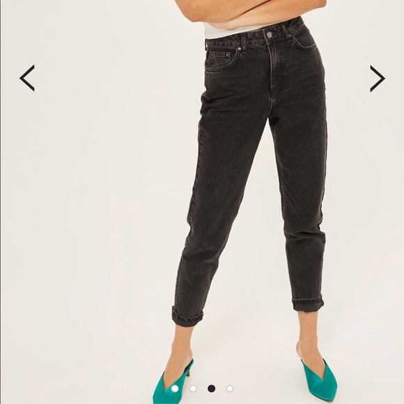 topshop black mom jeans